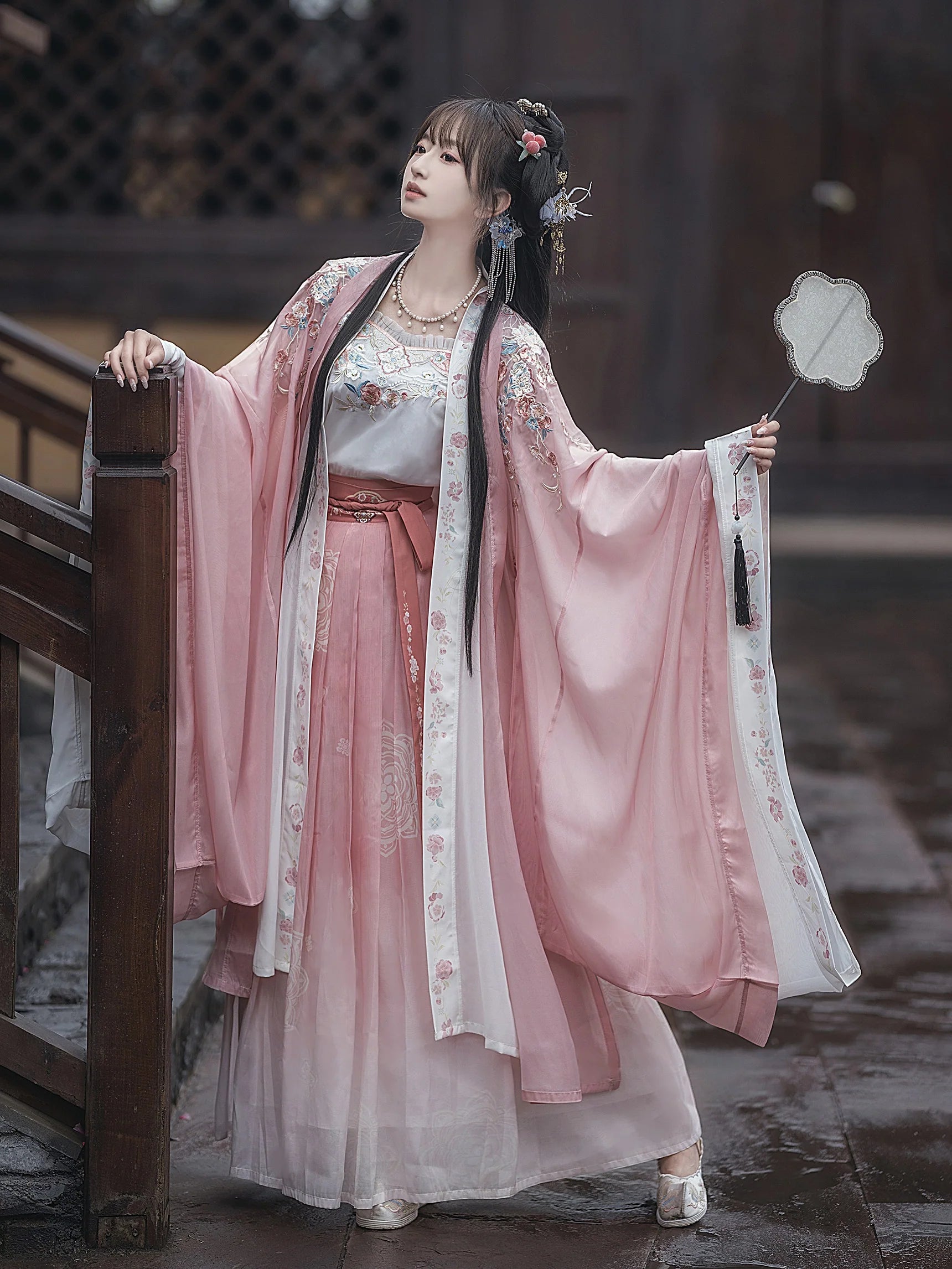 Blush Elegance Qiyao Ruqun Ensemble - Song Dynasty Style. Infuse your wardrobe with a touch of delicate charm, perfect for themed events or elevating your style with timeless grace.