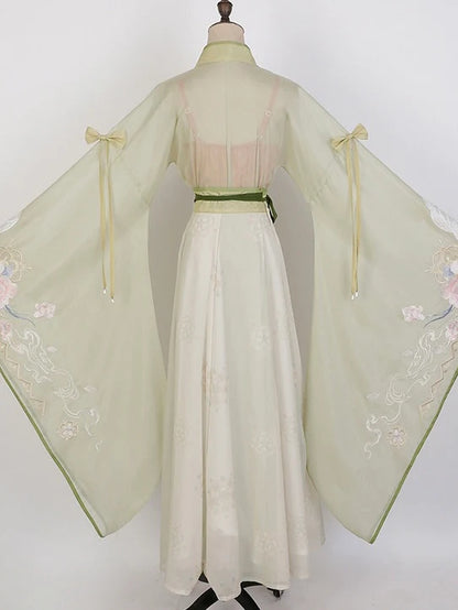 Embrace the allure of nature with the Verdant Green Qiyao Ruqun from Moon Hanfu&