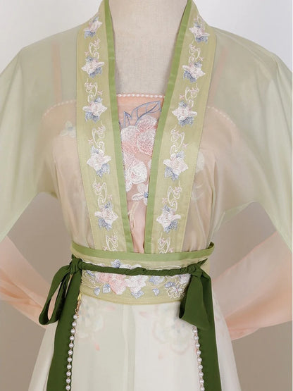 Embrace the allure of nature with the Verdant Green Qiyao Ruqun from Moon Hanfu&