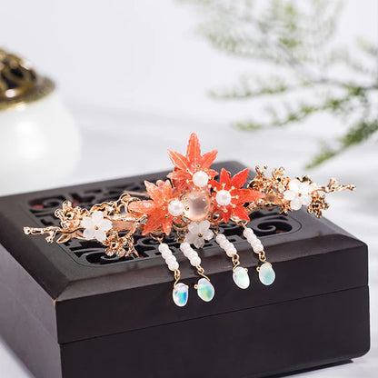 Elevate your style with the Hanfu Hairpin. This elegant accessory features a delicate design inspired by traditional Chinese fashion. With its intricate details and graceful charm, the Hanfu Hairpin adds a touch of sophistication to any hairstyle. Whether you&