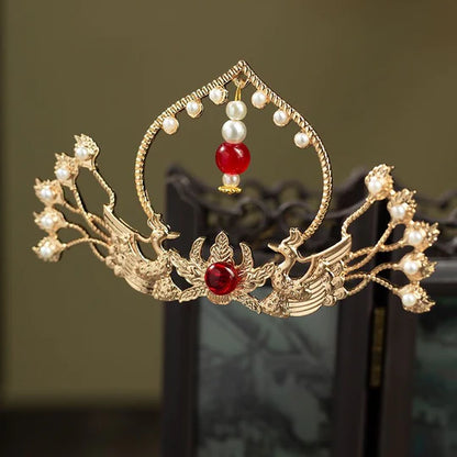 Enhance your Hanfu ensemble with the exquisite Hanfu Filigree Crown. This intricately designed crown features delicate filigree work, adding a regal touch to your hairstyle. Crafted with meticulous attention to detail, the Hanfu Filigree Crown is the perfect accessory to elevate your Hanfu look and make a statement with its timeless elegance.