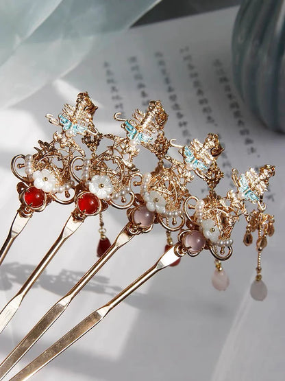 Achieve a sophisticated and traditional look with the Hanfu Hairstick. This elegant accessory is designed to effortlessly secure and adorn your hair, adding a touch of grace to your Hanfu ensemble. Crafted with intricacy and inspired by the beauty of traditional Chinese culture, the Hanfu Hairstick showcases a timeless charm that complements a variety of hairstyles. Embrace the essence of Hanfu fashion with the exquisite Hanfu Hairstick and elevate your style with its refined simplicity.