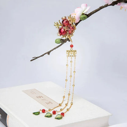 Rose Hanfu Hair Accessories - Adorn your Hanfu hairstyle with the timeless beauty of these delicately crafted hair accessories. Intricate designs inspired by the rose flower exude grace and femininity. Perfect for weddings, romantic occasions, or adding a touch of floral elegance to your Hanfu ensemble.