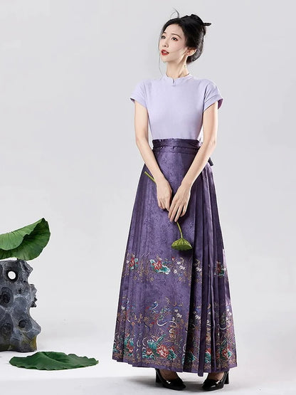 Embrace the Beauty of Purple Elegance with this captivating Modern Hanfu—a harmonious blend of tradition and contemporary allure. Elevate your wardrobe with this ensemble, embodying the timeless beauty of ancient Chinese fashion. The Beauty of Purple invites you to rediscover grace and cultural richness, seamlessly blending tradition with a touch of modern sophistication.