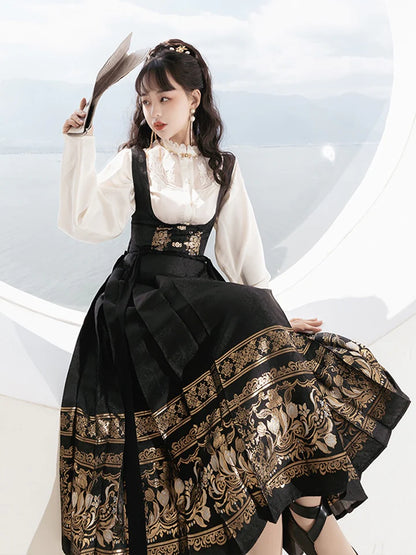 Embrace contemporary elegance with our Modern Hanfu, Ari—a captivating fusion of tradition and chic allure. This enchanting ensemble pays homage to cultural heritage while embodying the modern woman&