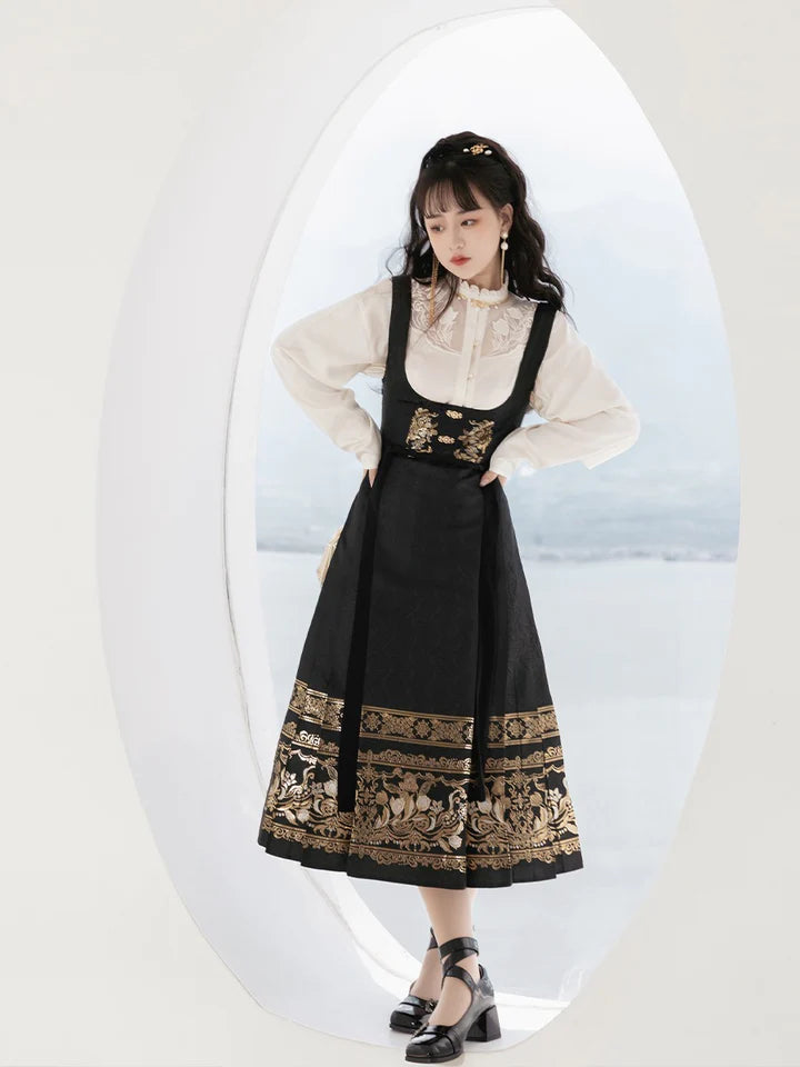 Embrace contemporary elegance with our Modern Hanfu, Ari—a captivating fusion of tradition and chic allure. This enchanting ensemble pays homage to cultural heritage while embodying the modern woman&