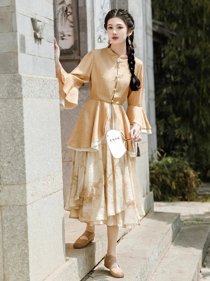 Radiate in the allure of Shiny Starlight Modern Hanfu—a harmonious blend of tradition and contemporary allure. Elevate your wardrobe with this captivating ensemble, embodying the timeless beauty of ancient Chinese fashion. Shiny Star&