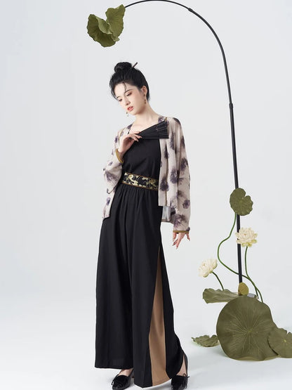 Indulge in the charm of Lovely Lotus Elegance Modern Hanfu—a seamless blend of tradition and contemporary allure. Elevate your wardrobe with this captivating ensemble, embodying the timeless beauty of ancient Chinese fashion. Lotus invites you to rediscover grace and cultural richness, seamlessly blending tradition with a touch of modern sophistication.