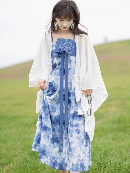 Step into a world of refined beauty with Modern Hanfu Elegance—a seamless fusion of traditional grace and contemporary style. Embrace the allure of ancient Chinese fashion, elevating your wardrobe with timeless elegance and cultural sophistication. Rediscover the past while embracing the sophistication of the present in this captivating ensemble.