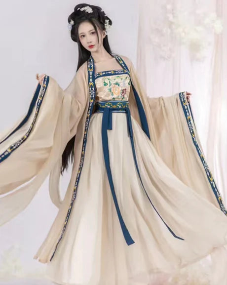 Immerse yourself in the grace of the Hezi Qun, beautifully captured in the Gracious Aurora ensemble. This captivating attire seamlessly blends tradition with a touch of contemporary charm. Step into the radiant allure of this outfit, embodying a gracious and timeless style that adds a touch of elegance to your wardrobe.