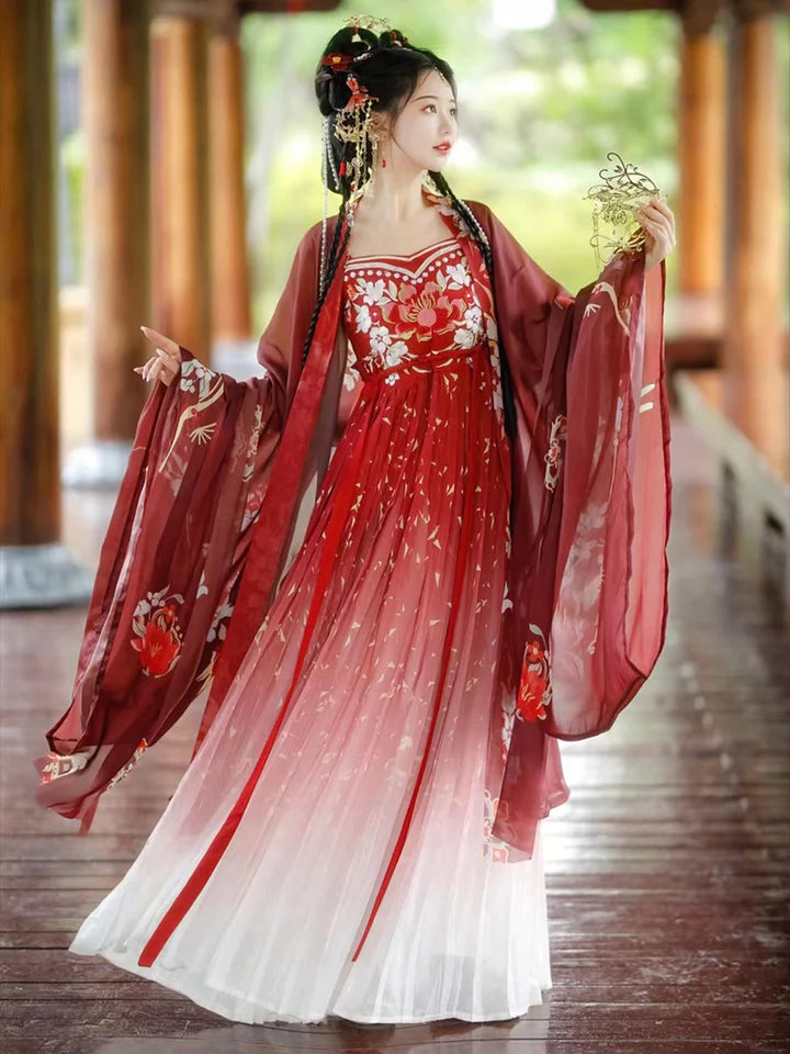 Explore the captivating charm of Alluring Hana Hezi Qun, a masterpiece that harmoniously combines historical allure with the grace of blooming hana blossoms. Adorned with intricate details, this ensemble invites you to step into a world of timeless elegance inspired by the Southern Song dynasty.