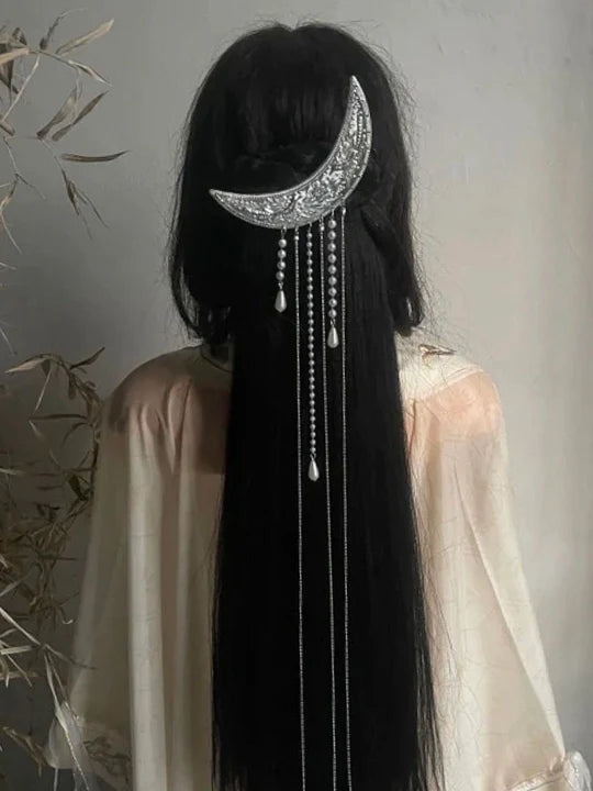 Bask in the glow of elegance with Elegant Moon Hanfu Hair Accessories from Moon Hanfu&