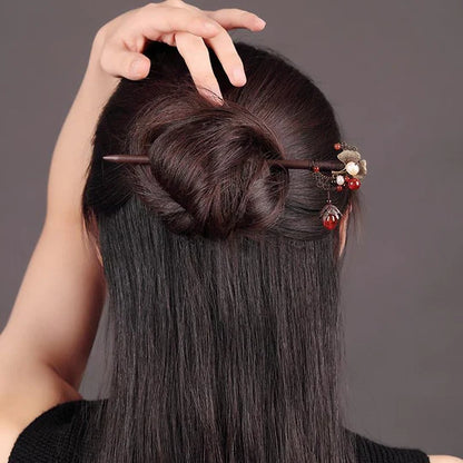 Cherry Chinese Hairpins - Add charm and elegance to your hairstyle with these delightful hairpins. Inspired by cherry blossoms, they exude grace and natural beauty. Perfect for weddings, parties, or everyday wear.