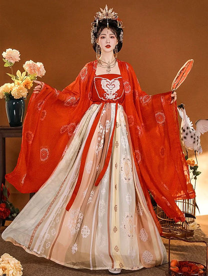 Immerse yourself in the enchantment of the Tang Dynasty with our Alluring Hezi Qun, Astonishing Alexa—a captivating ensemble inspired by the iconic Yang Guifei. Embrace the allure of plumper figures with this exquisite Tang Dynasty-inspired Qixiong Ruqun, a perfect fusion of historical charm and contemporary elegance. Step into the past with a nod to tradition and style.