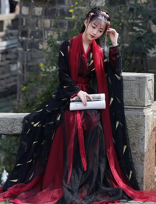 Step into timeless elegance with Mia Jiaoling Ruqun, a captivating blend of tradition and contemporary allure inspired by the Wei Jin Dynasty. Immerse yourself in the distinctive style of cross-collared and wide-sleeved garments, echoing the iconic Jin Ru 晋襦 and Za Ju 杂裾 fashion trends. Elevate your connection to Chinese tradition through Moon Hanfu&