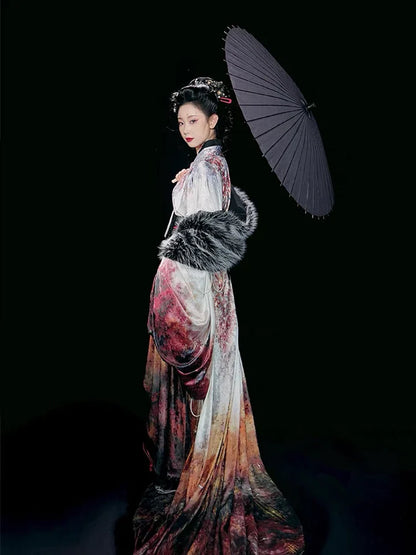 Step into timeless elegance with Rosaline Jiaoling Ruqun, a captivating blend of tradition and contemporary allure inspired by the Wei Jin Dynasty. Immerse yourself in the distinctive style of cross-collared and wide-sleeved garments, echoing the iconic Jin Ru and Za Ju fashion trends. Elevate your connection to Chinese tradition through Moon Hanfu&