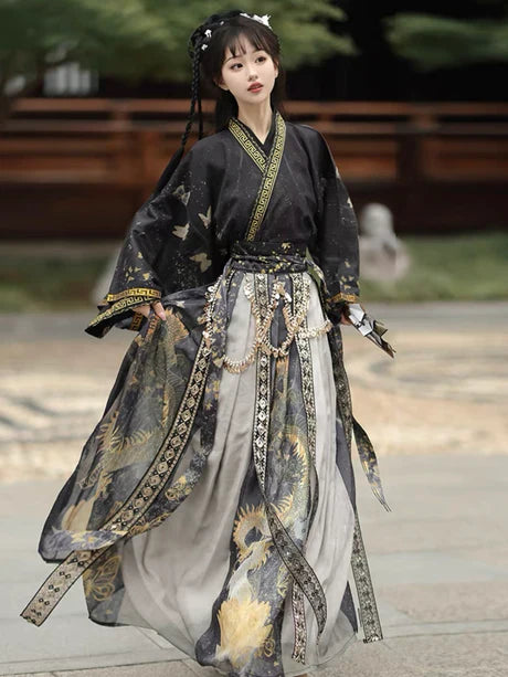 Step into serenity with the Serene Seraphina Jiaoling Ruqun, a graceful addition to Moon Hanfu&