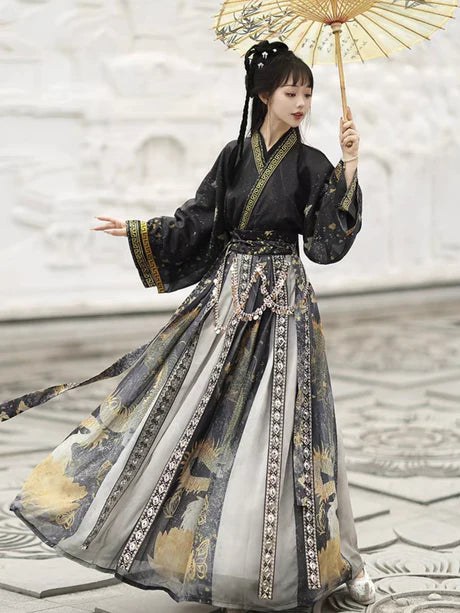 Step into serenity with the Serene Seraphina Jiaoling Ruqun, a graceful addition to Moon Hanfu&