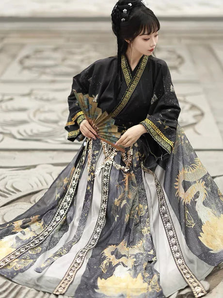 Step into serenity with the Serene Seraphina Jiaoling Ruqun, a graceful addition to Moon Hanfu&