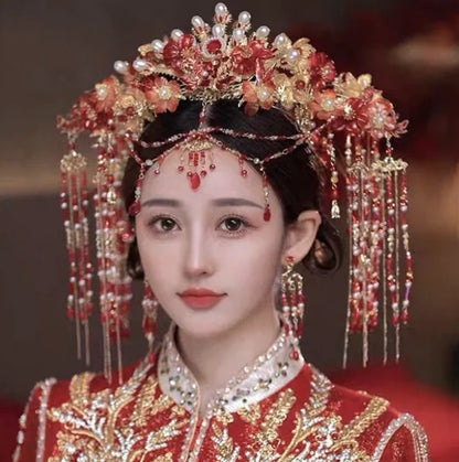 Step into elegance with the Gorgeous Beauty Chinese Wedding Accessories from Moon Hanfu&