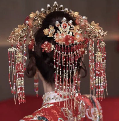 Step into elegance with the Gorgeous Beauty Chinese Wedding Accessories from Moon Hanfu&