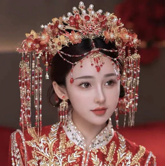 Step into elegance with the Gorgeous Beauty Chinese Wedding Accessories from Moon Hanfu&