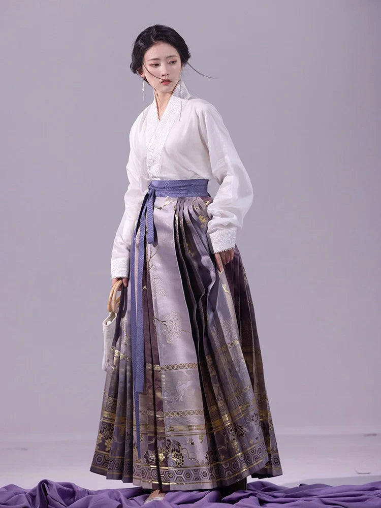 Elevate your style with the Enchanting Whimsy Modern Hanfu Ensemble, a harmonious blend of modern sophistication and timeless beauty. Immerse yourself in the allure of our Modern Hanfu collection, seamlessly capturing the essence of tradition with a contemporary touch. Discover the sophistication and grace of traditional Chinese fashion with the Enchanting Whimsy.