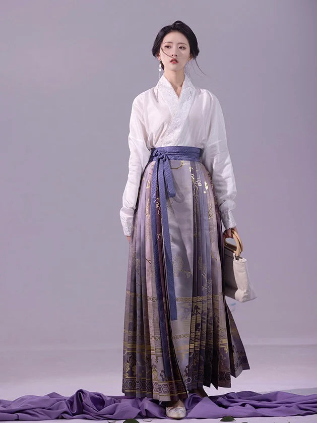 Elevate your style with the Enchanting Whimsy Modern Hanfu Ensemble, a harmonious blend of modern sophistication and timeless beauty. Immerse yourself in the allure of our Modern Hanfu collection, seamlessly capturing the essence of tradition with a contemporary touch. Discover the sophistication and grace of traditional Chinese fashion with the Enchanting Whimsy.