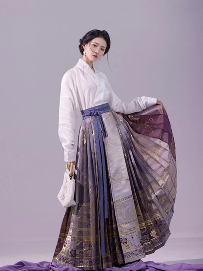 Elevate your style with the Enchanting Whimsy Modern Hanfu Ensemble, a harmonious blend of modern sophistication and timeless beauty. Immerse yourself in the allure of our Modern Hanfu collection, seamlessly capturing the essence of tradition with a contemporary touch. Discover the sophistication and grace of traditional Chinese fashion with the Enchanting Whimsy.