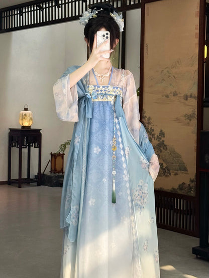 Blue set with clear straps and jinbu pendant