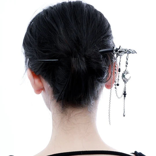 Midnight Hanfu Hairpin - Add a touch of mystique with the enchanting Midnight Hanfu Hairpin. Its delicate design evokes elegance and allure, perfect for special occasions or adding an intriguing element to your Hanfu-inspired style. Embrace the beauty of the night with this exquisite hairpin.