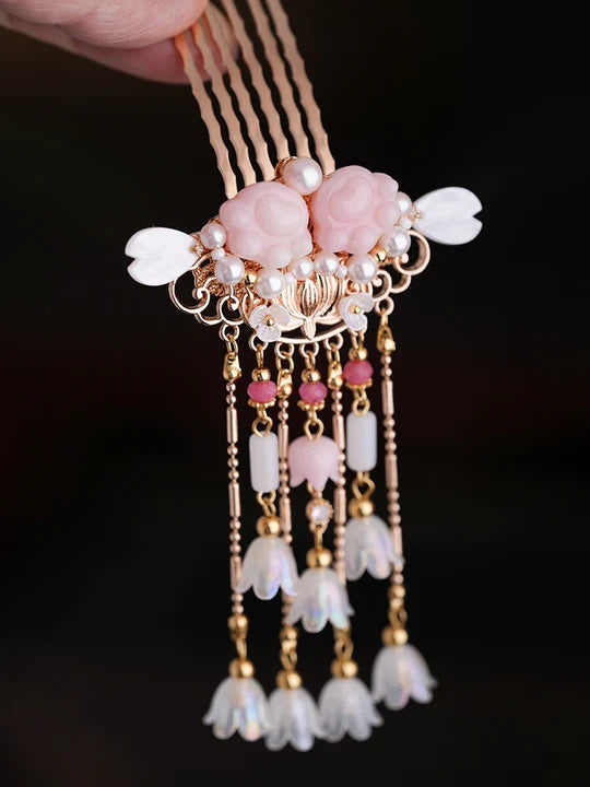 Moon Hanfu Hair Accessories Collection - Elevate your style with our exquisite collection of Traditional Chinese Style hair accessories. From hairpins to tassels, each piece is crafted to enhance your appearance. Discover the perfect adornments to express your unique elegance.