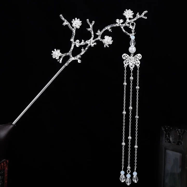 Flower Branch Chinese Hairpin - Adorn your hair with the elegance of the Flower Branch Chinese Hairpin. Its captivating design and intricate floral accents add a touch of traditional charm, perfect for traditional events, weddings, or adding a Chinese-inspired flair to your hairstyle. Embrace the cultural elegance with this exquisite hairpin.