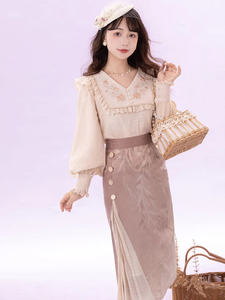 Immerse yourself in timeless allure with our Modern Hanfu, Hana—a captivating blend of tradition and contemporary sophistication. This enchanting ensemble pays homage to cultural heritage while embracing the modern woman&