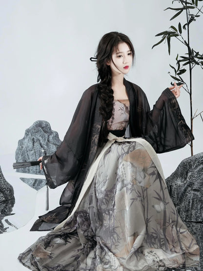 Harmony Qiyao Ruqun Ensemble - Song Dynasty Style. Immerse yourself in the serene artistry of Danqing, perfect for themed events or infusing your wardrobe with timeless elegance.