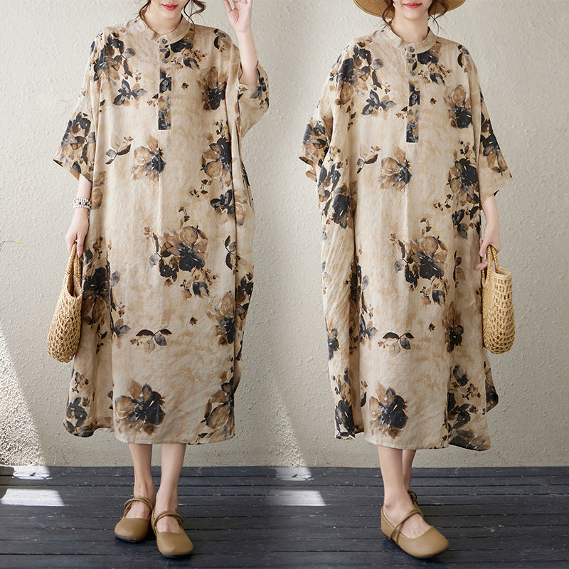 Linen Long Shirt Oversize Dress